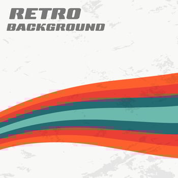 Retro design background with vintage grunge texture and colored round stripes. Vector illustration.