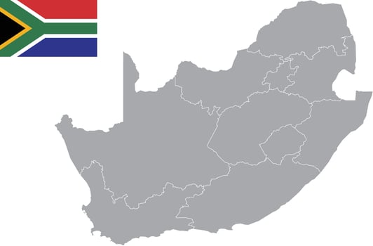 South Africa map. South Africa flag. flat icon symbol vector illustration