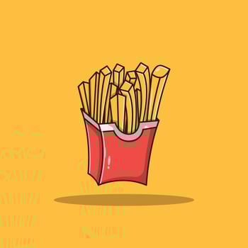 French Fries Cartoon Vector Icon Illustration