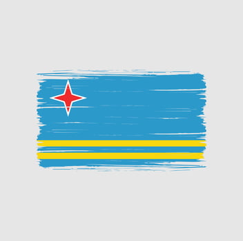 Aruba Flag Brush Strokes. National Flag vector