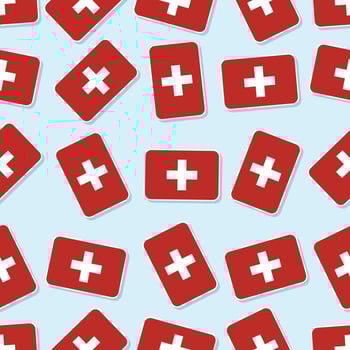 Seamless Switzerland flag in flat style pattern vector