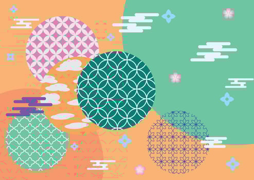 Abstract background in oriental style,Geometric line with Japanese pattern vector