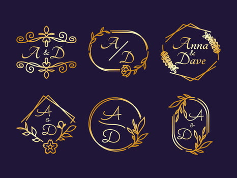 Wedding Monogram Set vector