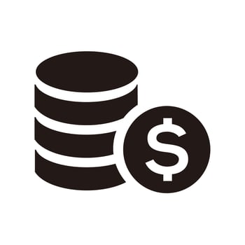 Coin stack icon. Money dollar symbol. Business pay concept. Vector isolated on white