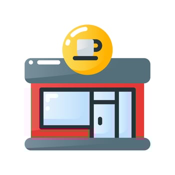cafe flat gradient style icon. vector illustration for graphic design, website, app