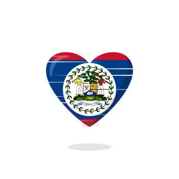 Belize flag shaped love illustration vector