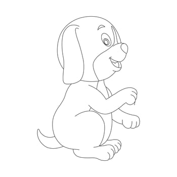 Cute Puppy Dog Outline Coloring Page for Kids Animal Coloring Page Cartoon Vector Illustration