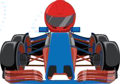 A formula one racing car with a racer vector
