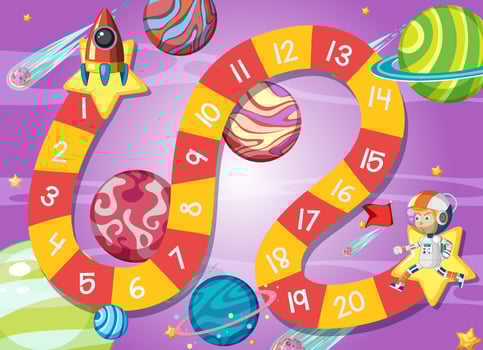 Space planet board game vector