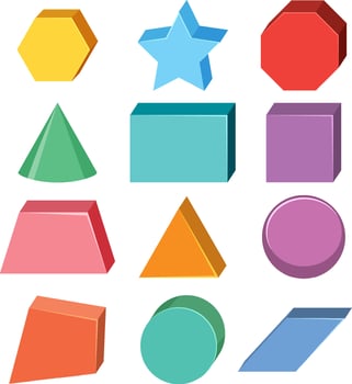 Different shapes on white background vector