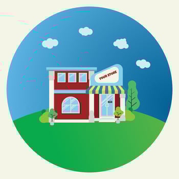 Mini Home and Store vector illustration
