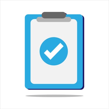 Check mark icon. Approvement concept. Document, file, clipboard, checklist. Vector illustration.