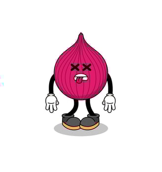 onion red mascot illustration is dead vector