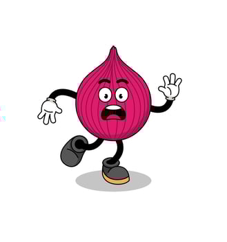slipping onion red mascot illustration vector