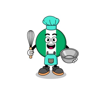 Illustration of nigeria flag as a bakery chef vector