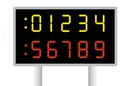 Numbers display scoreboard, Set of digital numbers vector