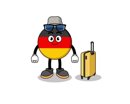 germany flag mascot doing vacation vector