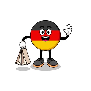 Cartoon of germany flag shopping vector