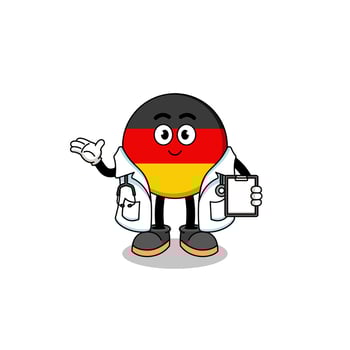 Cartoon mascot of germany flag doctor vector
