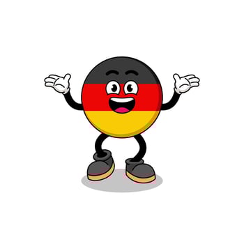 germany flag cartoon searching with happy gesture vector