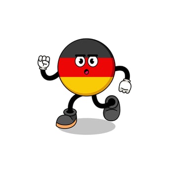 running germany flag mascot illustration vector