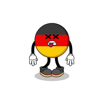 germany flag mascot illustration is dead vector