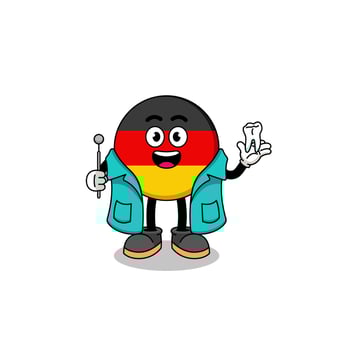 Illustration of germany flag mascot as a dentist vector