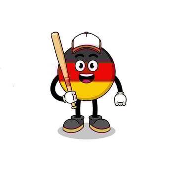 germany flag mascot cartoon as a baseball player vector