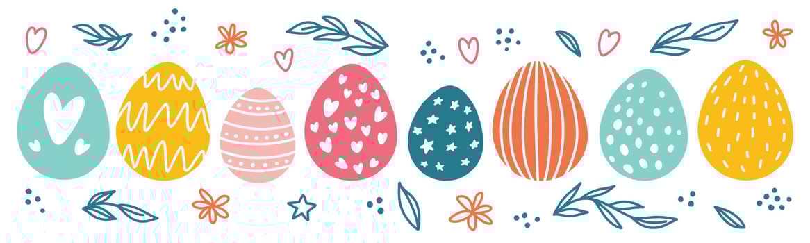 Easter eggs drawn by ott hands vector
