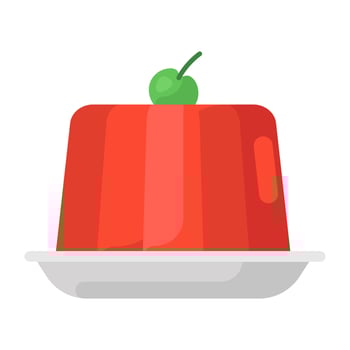 A sweet pudding with topping, coagulated dish vector