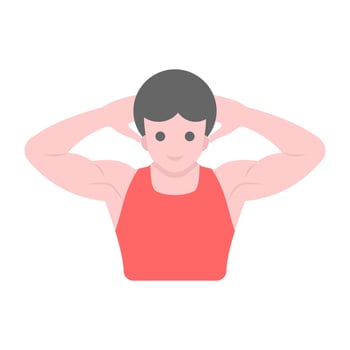 Flexing arm flat vector showing bodybuilder bicep