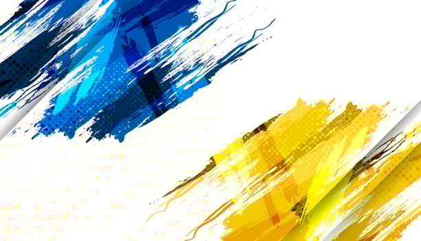 Ukraine Flag with Brush Concept. Flag of Ukraine in Grunge Style. Pray for Ukraine. Hand Painted Brush Flag of Ukraine Country vector