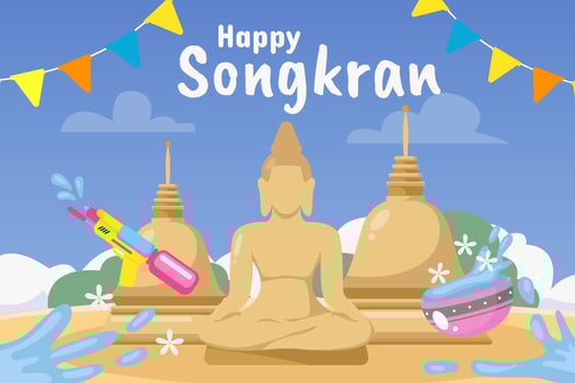 Songkran Day Festival Background vector