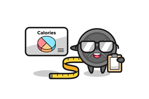 Illustration of barbell plate mascot as a dietitian vector