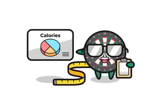 Illustration of dart board mascot as a dietitian vector