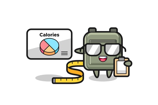 Illustration of school bag mascot as a dietitian vector