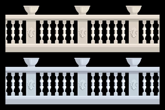 Stone railing cartoon style isolated white background vector