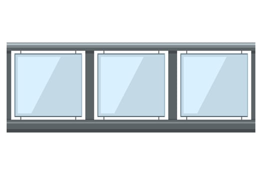 glass railing cartoon style isolated white background vector