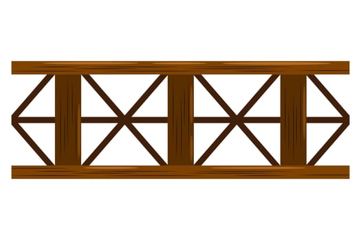 wooden railing cartoon style isolated white background vector