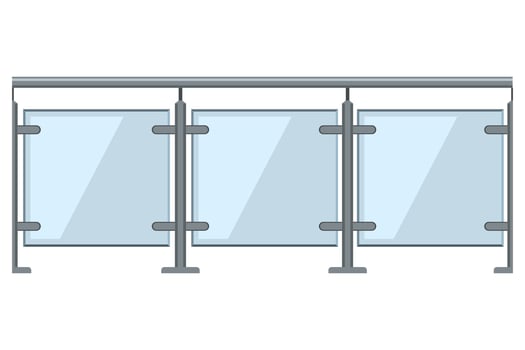 glass railing cartoon style isolated white background vector