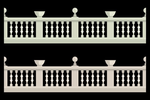 Stone railing cartoon style isolated black background vector