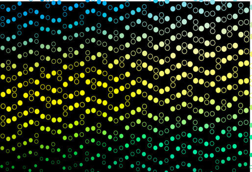 Dark Blue, Yellow vector background with bubbles.