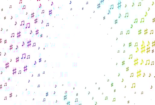 Light Multicolor, Rainbow vector texture with musical notes.