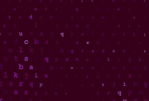 Dark purple vector cover with english symbols.
