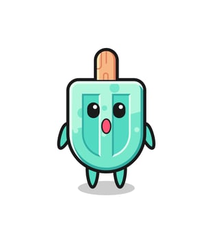 the amazed expression of the popsicles cartoon vector