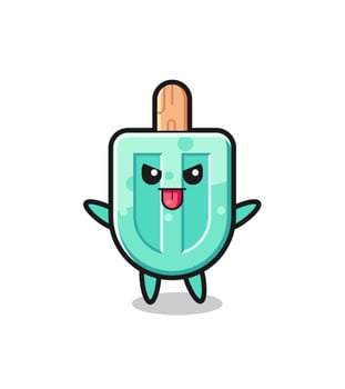 naughty popsicles character in mocking pose vector