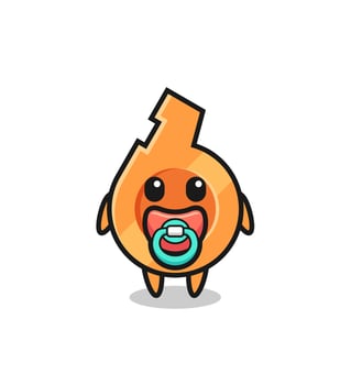 baby whistle cartoon character with pacifier vector