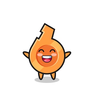 happy baby whistle cartoon character vector
