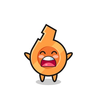 cute whistle mascot with a yawn expression vector