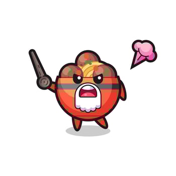 cute meatball bowl grandpa is getting angry vector
